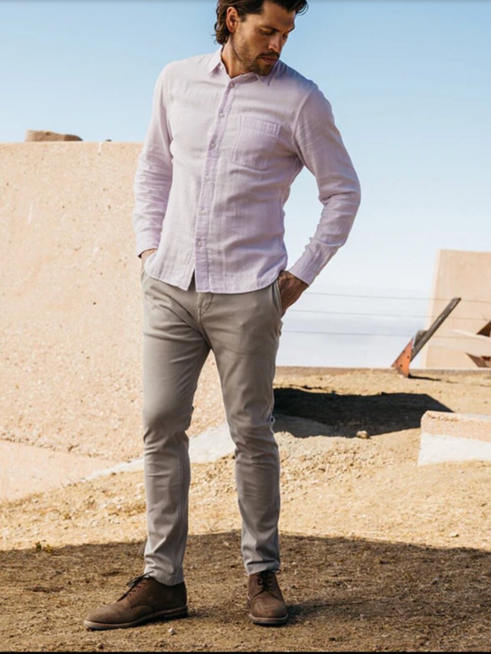 Sand Beige Denit® Stretch Chino by Hiroshi Kato NWT - Picture 4 of 6